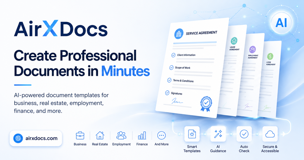 AI Legal Document Templates for All 50 States | AirXDocs